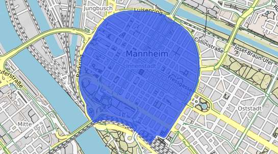 Bodenrichtwertkarte Mannheim Innenstadt